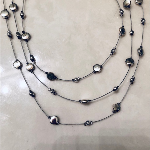Silver 3 Strand Necklace - Picture 2 of 2